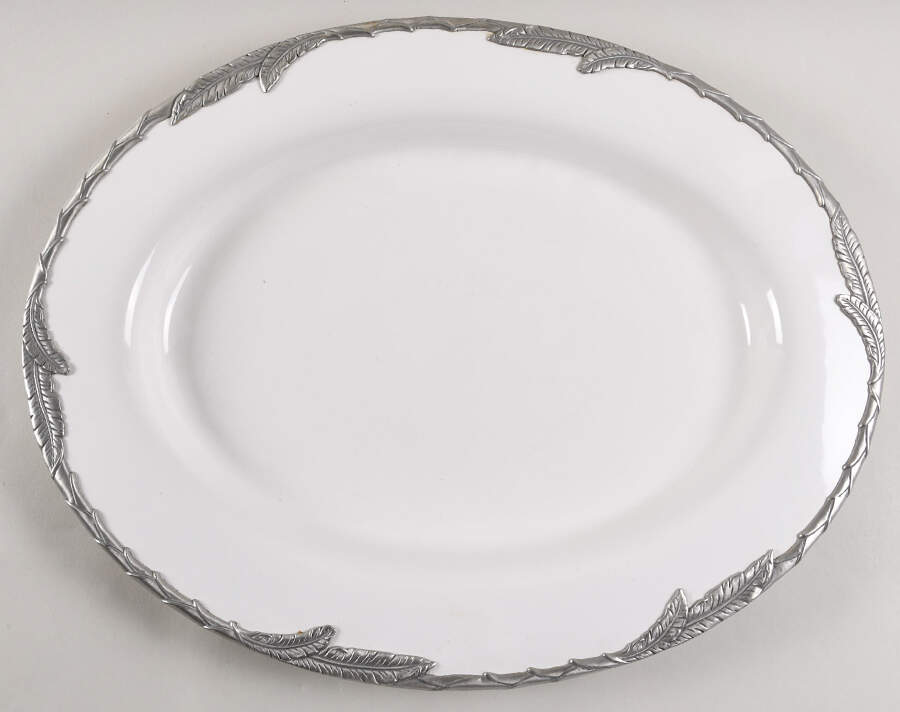 Palm White 18" Oval Serving Platter by Arthur Court-1