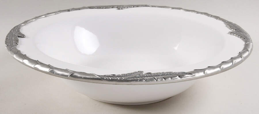Palm White 12" Pasta Serving Bowl by Arthur Court-1
