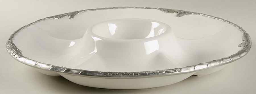 Palm White 6-Part Relish by Arthur Court-1