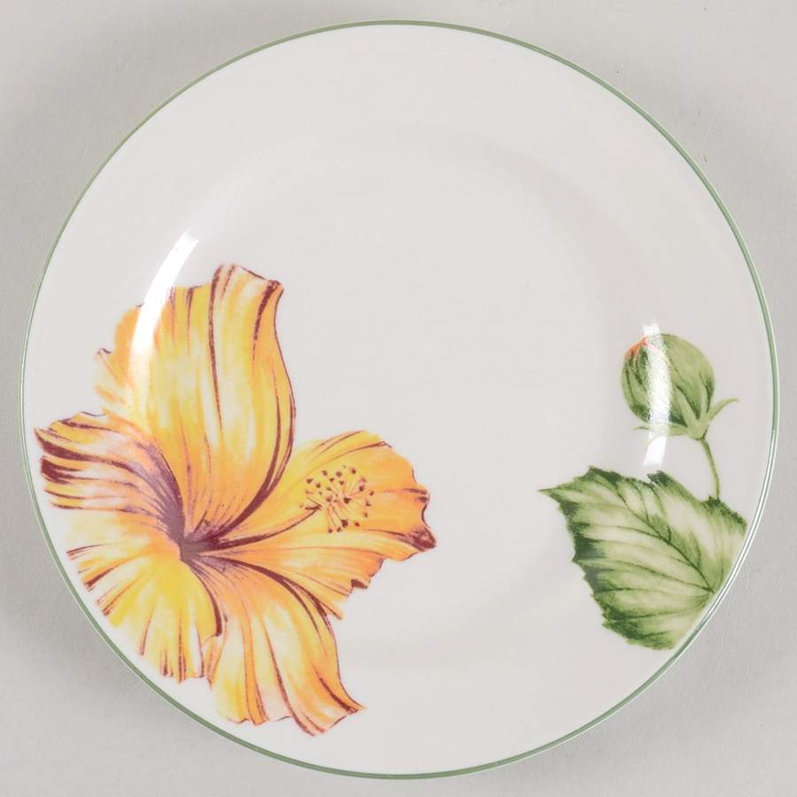 Tropical Flower Salad Plate by American Atelier-1