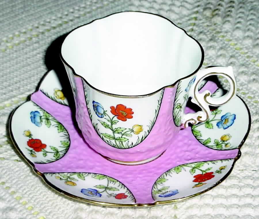 B223 Flat Cup & Saucer Set by John  Aynsley & Sons-1