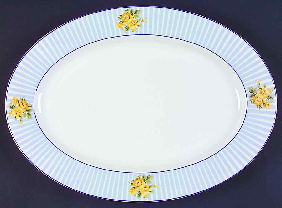 Brighton Rose 14" Oval Serving Platter by Laura Ashley-1
