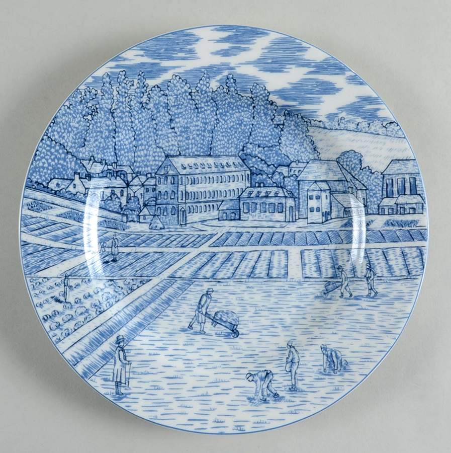 Blue Toile Salad/Dessert Plate by American Atelier-1