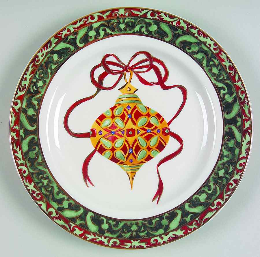 Christmas Ornaments Salad/Dessert Plate by American Atelier-1