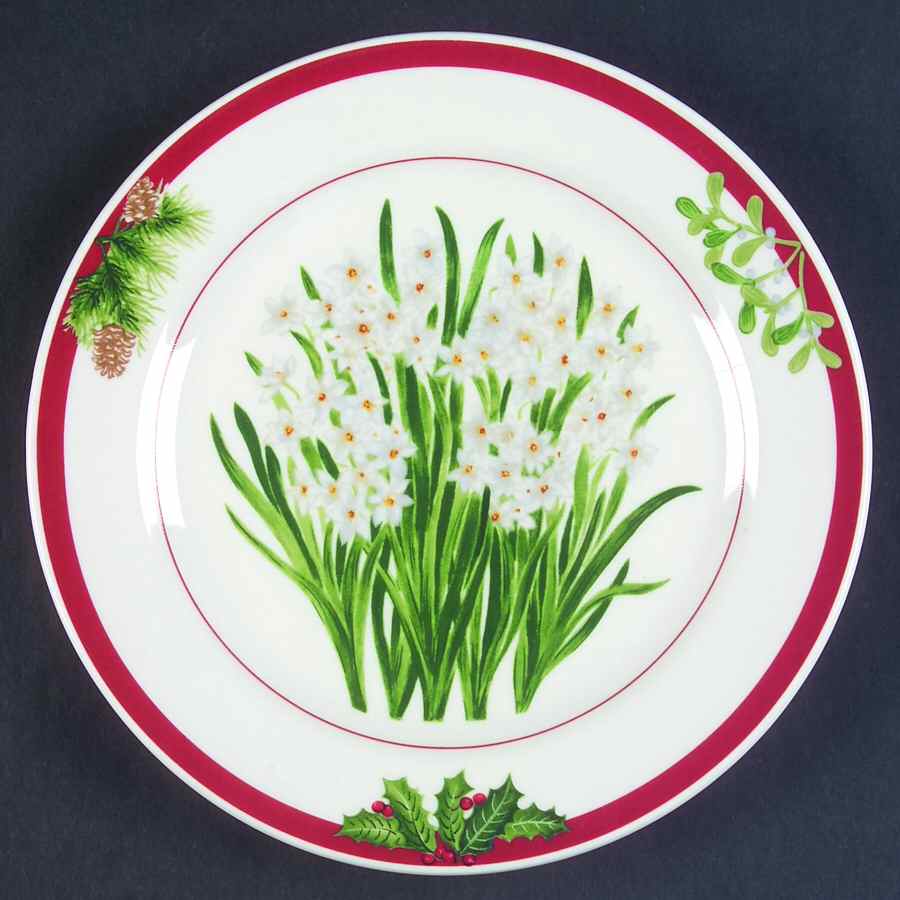 Holiday Floral Salad/Dessert Plate by American Atelier-1