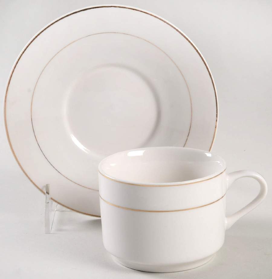 Princess Gold Flat Cup & Saucer Set by American Atelier-1