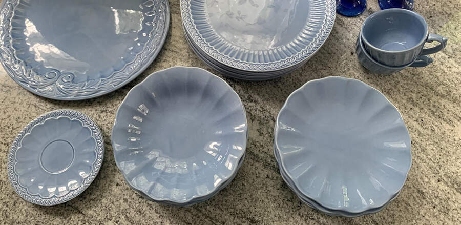 Athena Blue Flat Cup & Saucer Set by American Atelier-1
