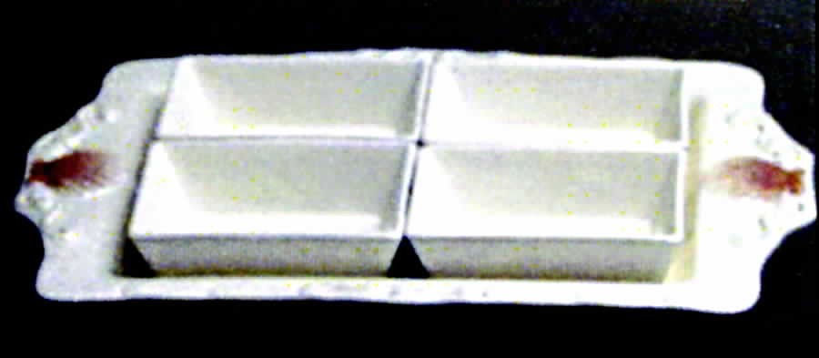 By the Sea Relish Dish with 5-Piece Tray & 4 Inserts by American Atelier-1