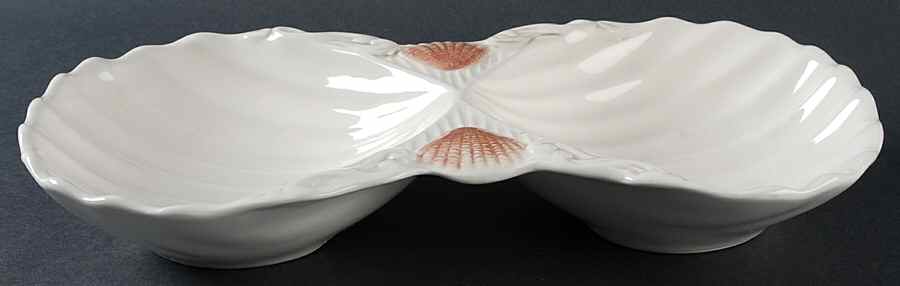 By the Sea Oval Divided Vegetable Bowl by American Atelier-1