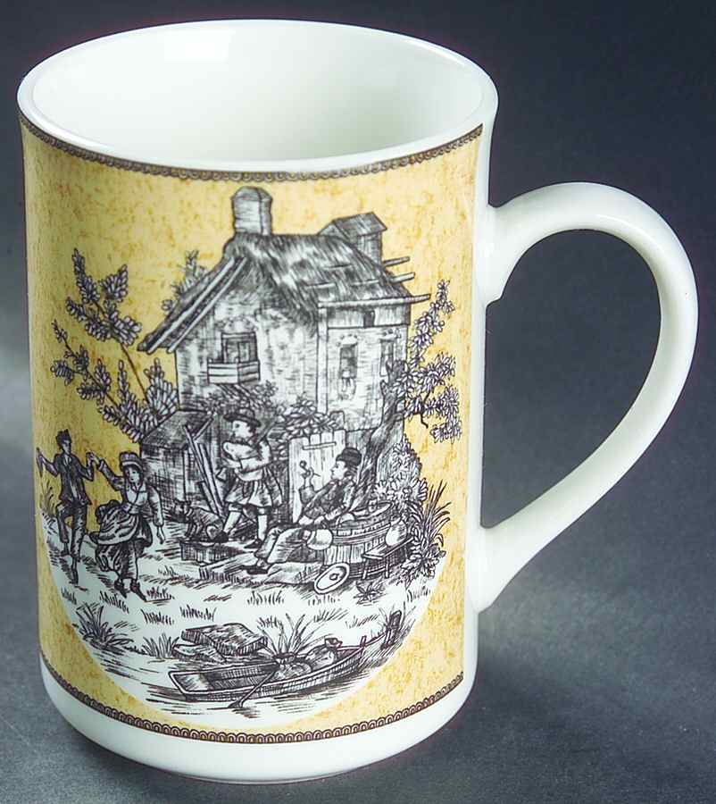 English Toile Black Mug by American Atelier-1