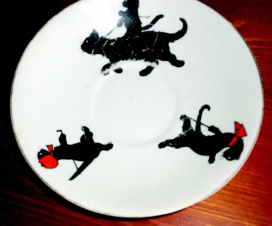 Black Cats Saucer by Allerton's-1