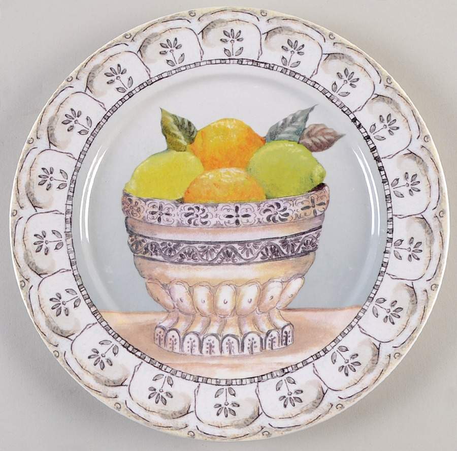 Fruit Toile Dinner Plate by American Atelier-1