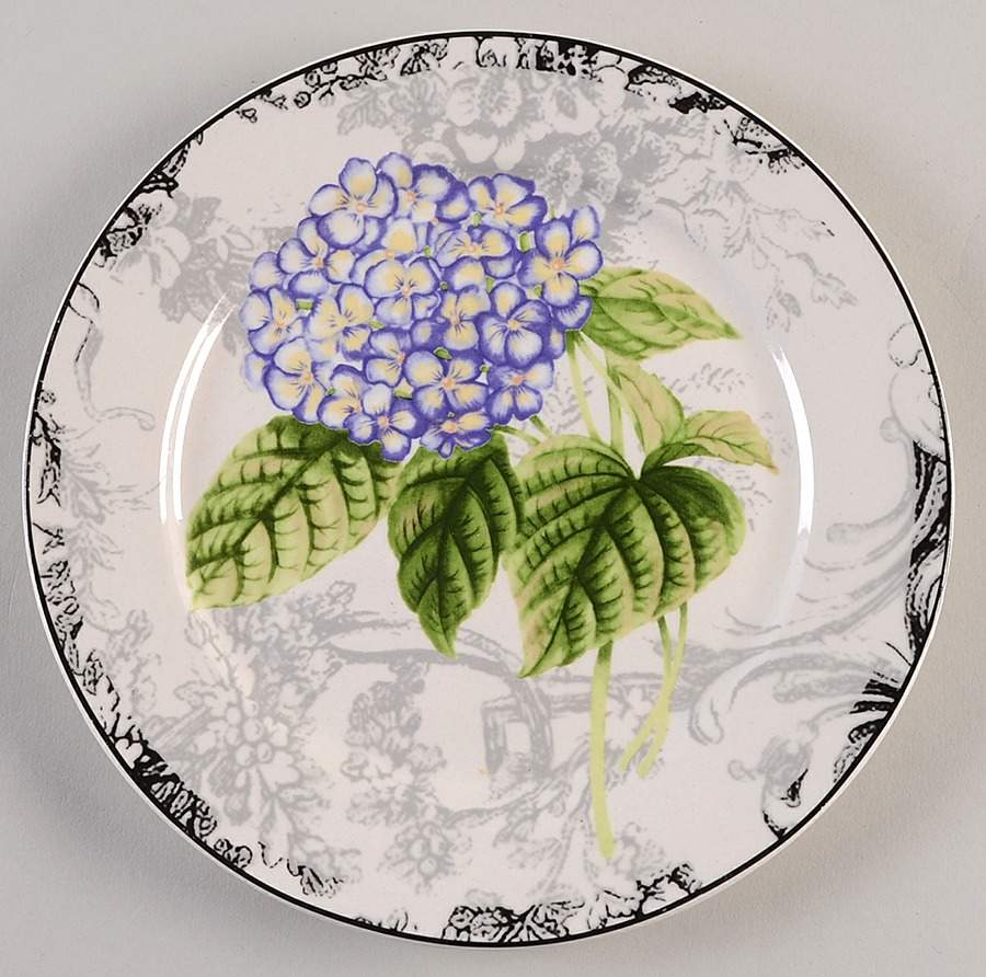 Hydrangea Toile Salad Plate by American Atelier-1
