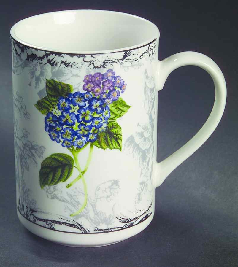 Hydrangea Toile Mug by American Atelier-1