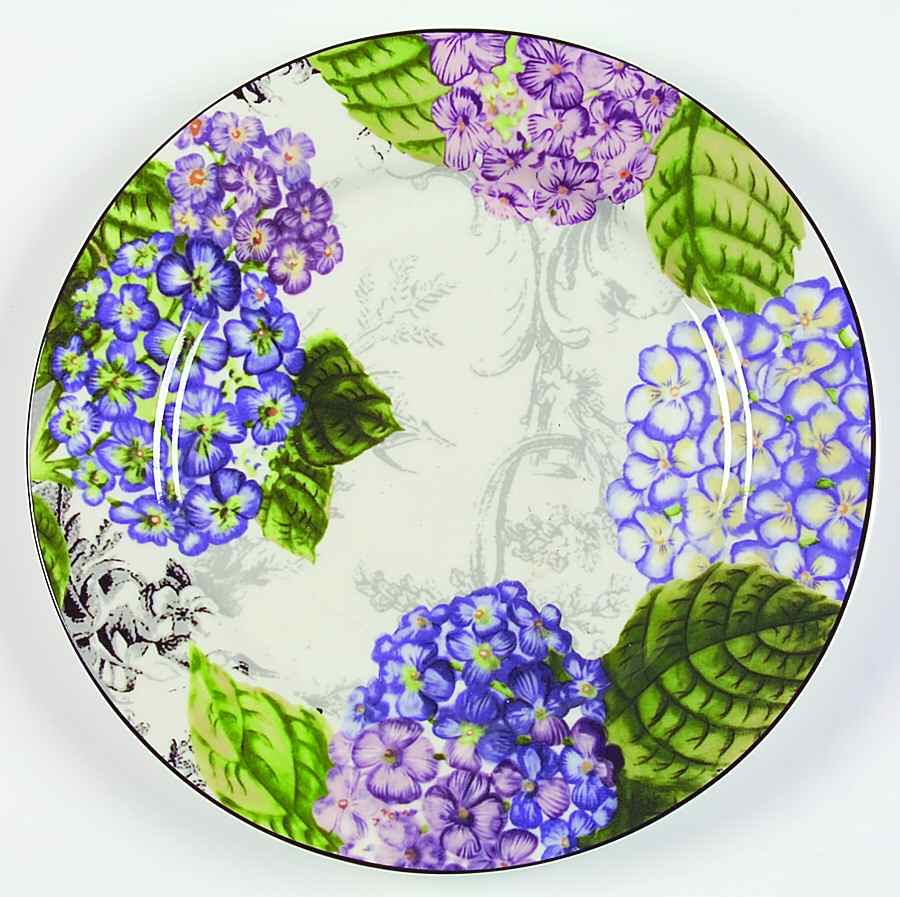 Hydrangea Toile Dinner Plate by American Atelier-1