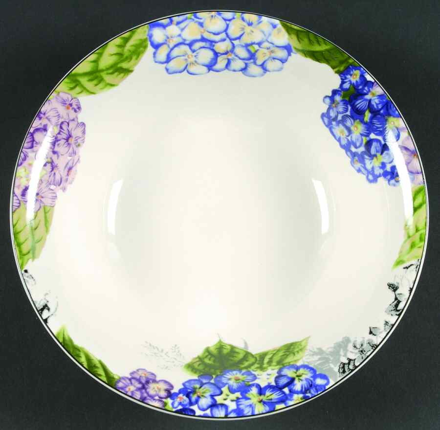 Hydrangea Toile 9" Round Vegetable Bowl by American Atelier-1