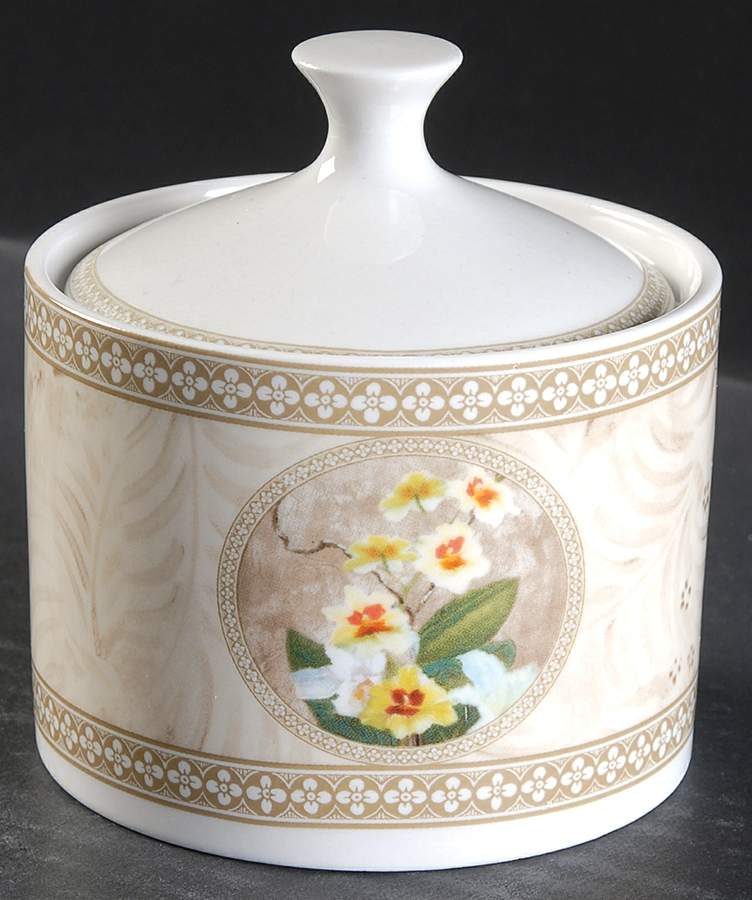 Orchid Sugar Bowl & Lid by American Atelier-1