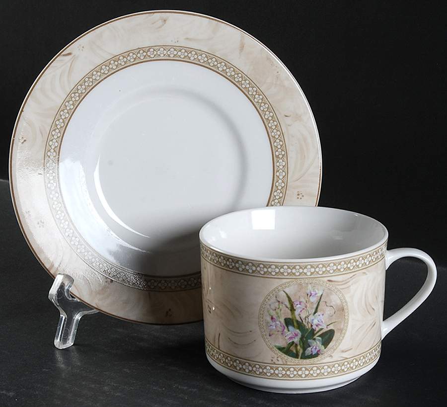 Orchid Flat Cup & Saucer Set by American Atelier-1