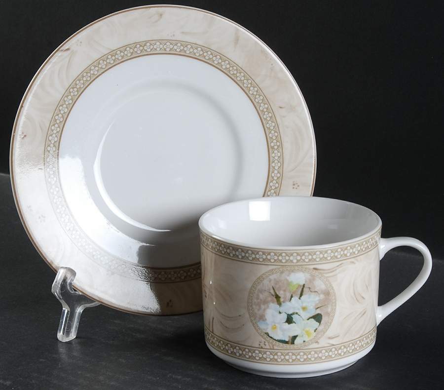 Orchid Flat Cup & Saucer Set by American Atelier-1