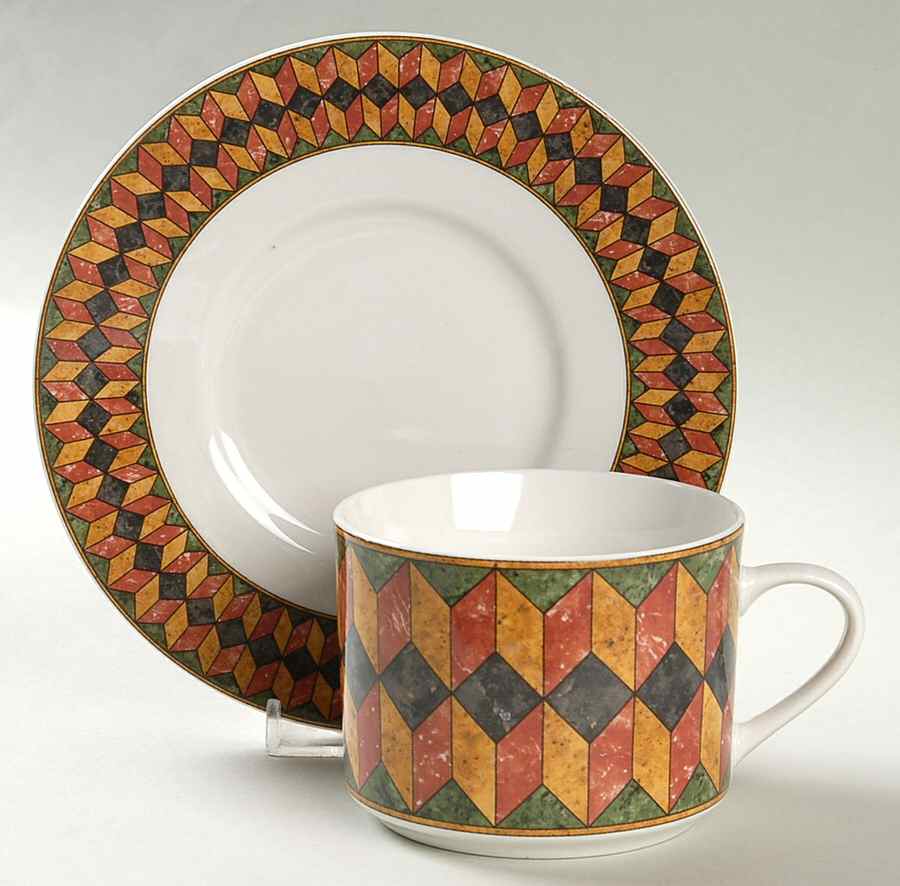 Pavilion Flat Cup & Saucer Set by American Atelier-1