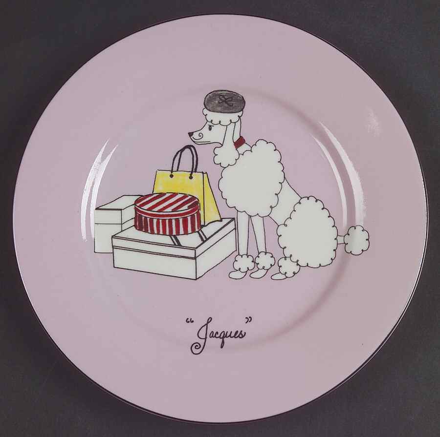 Pink Poodle Canape Plate by American Atelier-1