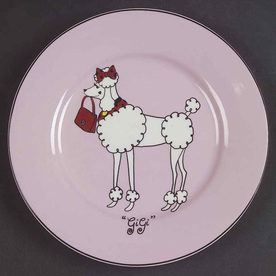Pink Poodle Canape Plate by American Atelier-1