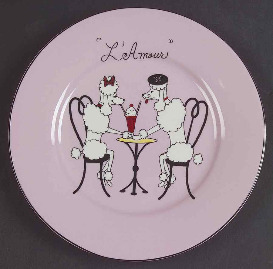Pink Poodle Canape Plate by American Atelier-1