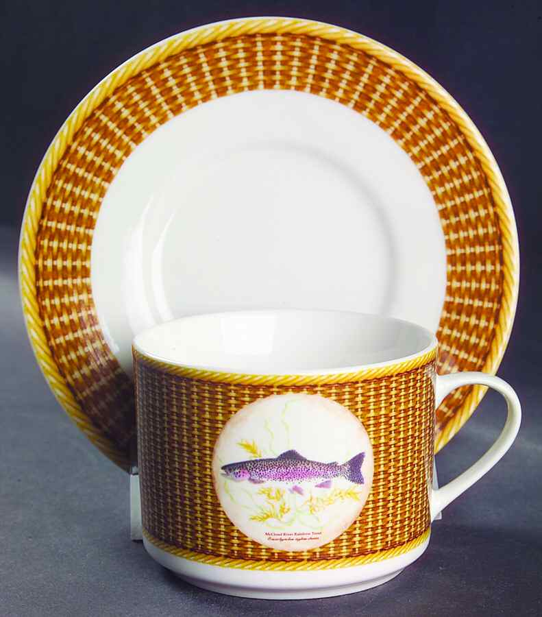 Rainbow River Flat Cup & Saucer Set by American Atelier-1