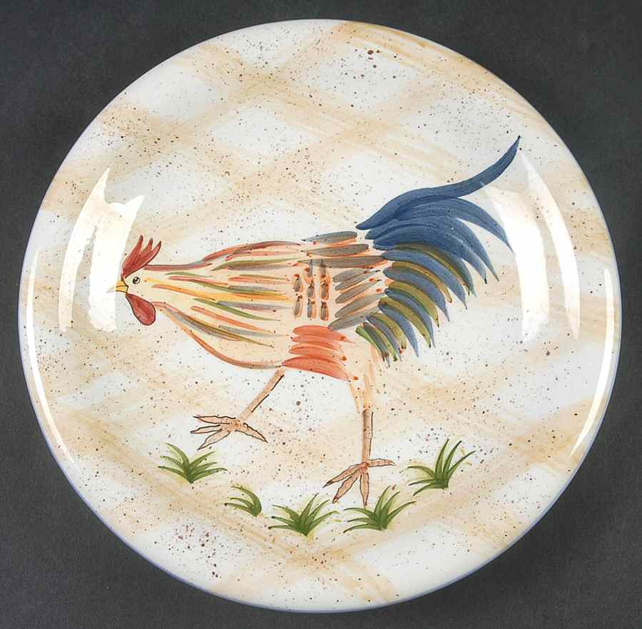 Rooster (Round, 5242) Salad/Dessert Plate by American Atelier-1