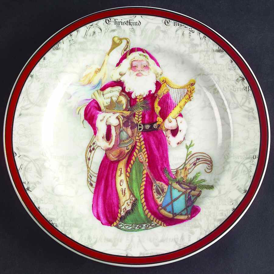 Santa Toile Salad/Dessert Plate by American Atelier-1