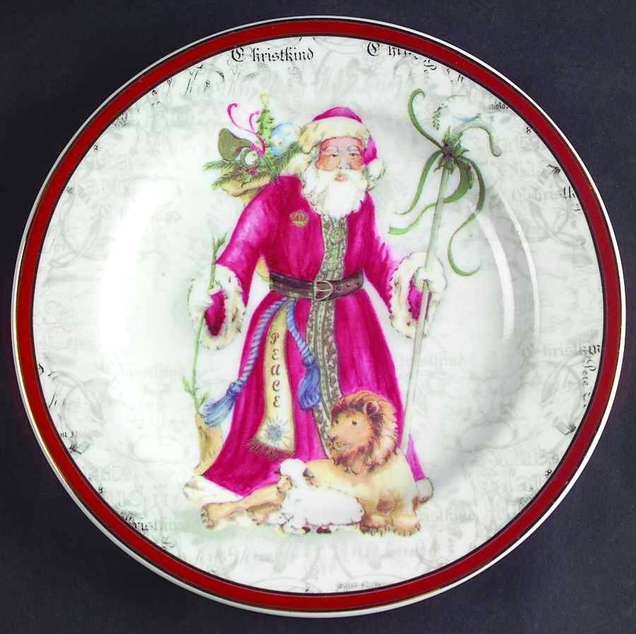 Santa Toile Salad/Dessert Plate by American Atelier-1