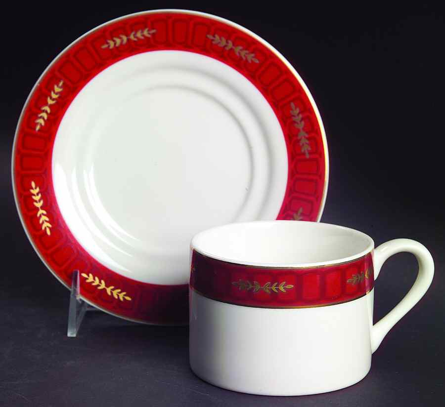 Santa Toile Flat Cup & Saucer Set by American Atelier-1