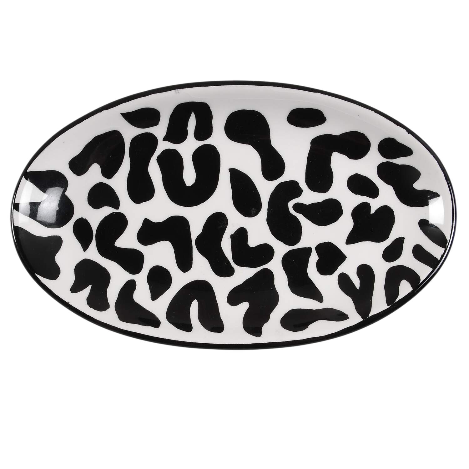 Serengeti Black and White 8" Oval Tray by American Atelier-1