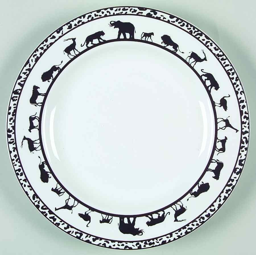Serengeti Black and White Salad Plate by American Atelier-1