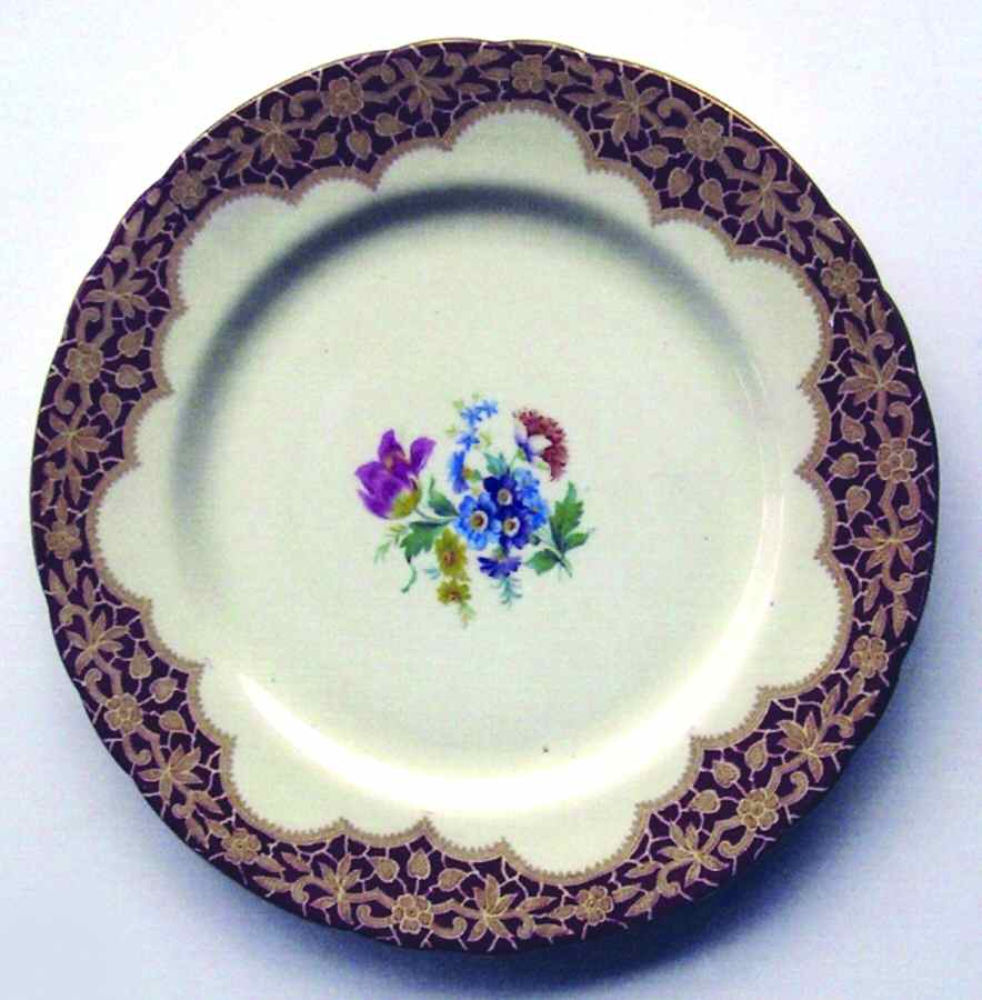 7796 Maroon Dinner Plate by John  Aynsley & Sons-1