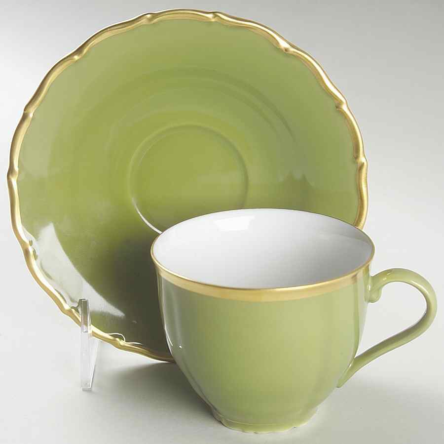 Colours Sage Green Flat Cup & Saucer Set by Anna Weatherley-1
