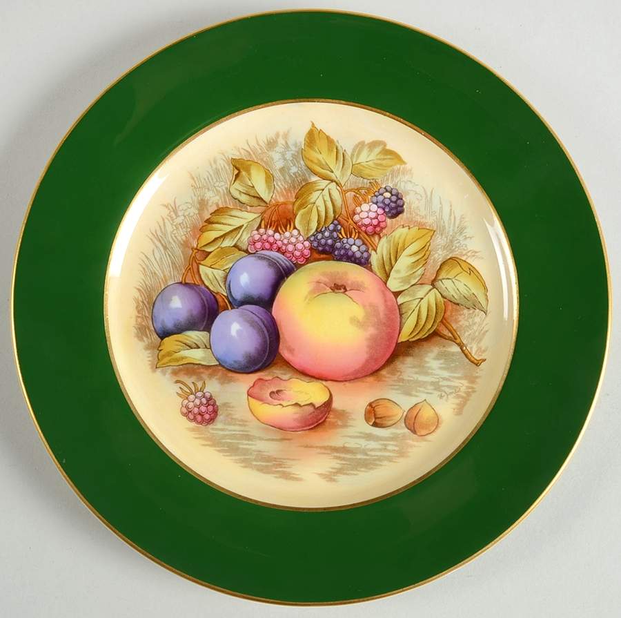 1034 Green (Smooth) Salad Plate by John  Aynsley & Sons-1