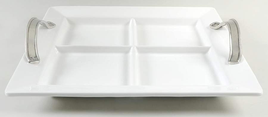 Tuscan 13" Handled 4 Part Square Tray by Arte Italica-1