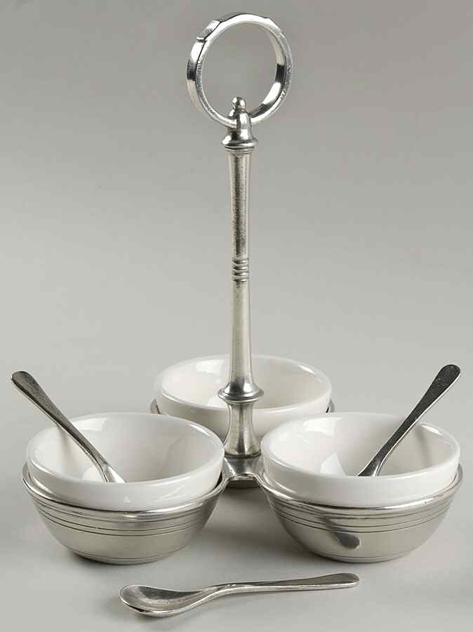 Tuscan 4-Piece Condiment Set (3-Piece and Stand) by Arte Italica-1