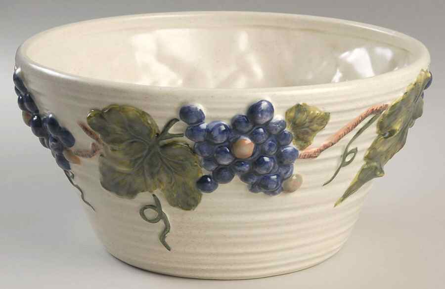 Grapevine Putty 9" Salad Serving Bowl by 222 Fifth (PTS)-1