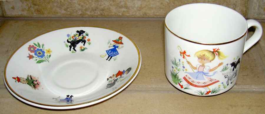 Nursery Rhymes Flat Cup & Saucer Set by Arklow-1