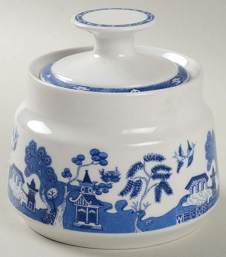 Blue China Willow Sugar Bowl & Lid by American Atelier-1