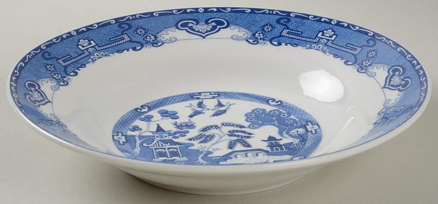 Blue China Willow Rim Soup Bowl by American Atelier-1