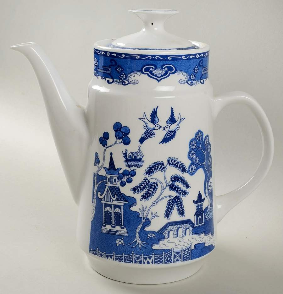Blue China Willow Coffee Pot & Lid by American Atelier-1