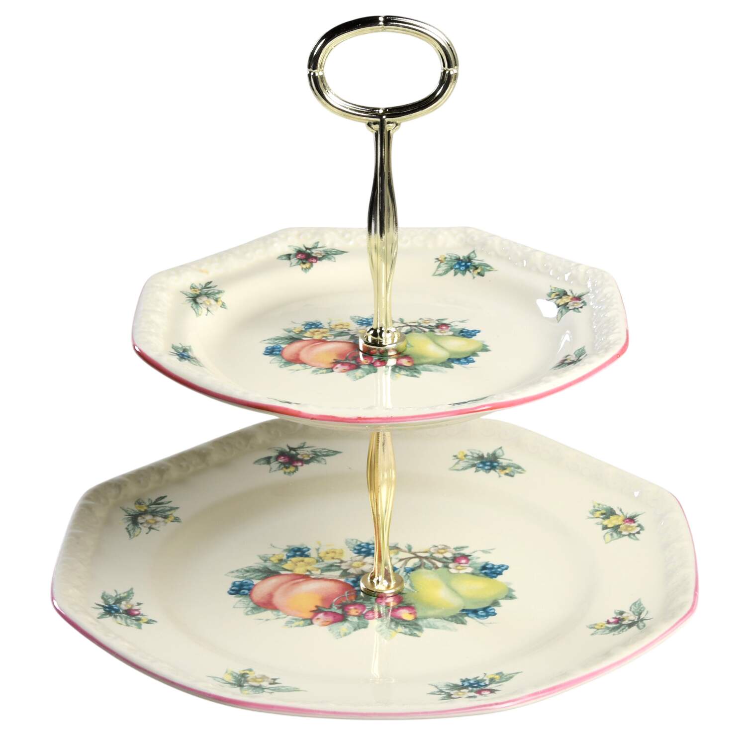 Sweet Country Harvest 6 5/8"-10"  2 Tiered Serving Tray (Dp, Sp) HC by Avon-1