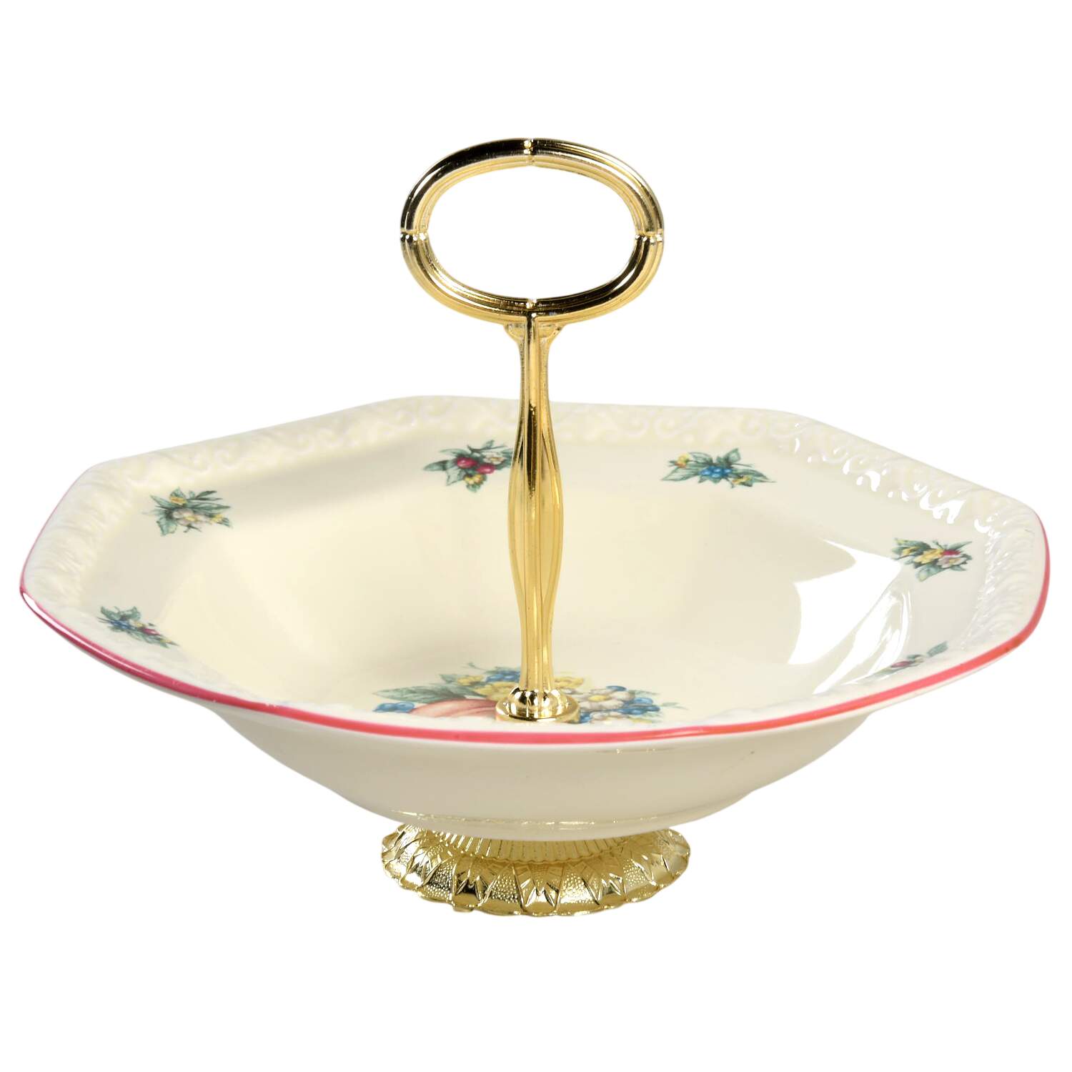 Sweet Country Harvest 6"-7" Handled Footed Nut Dish HC by Avon-1