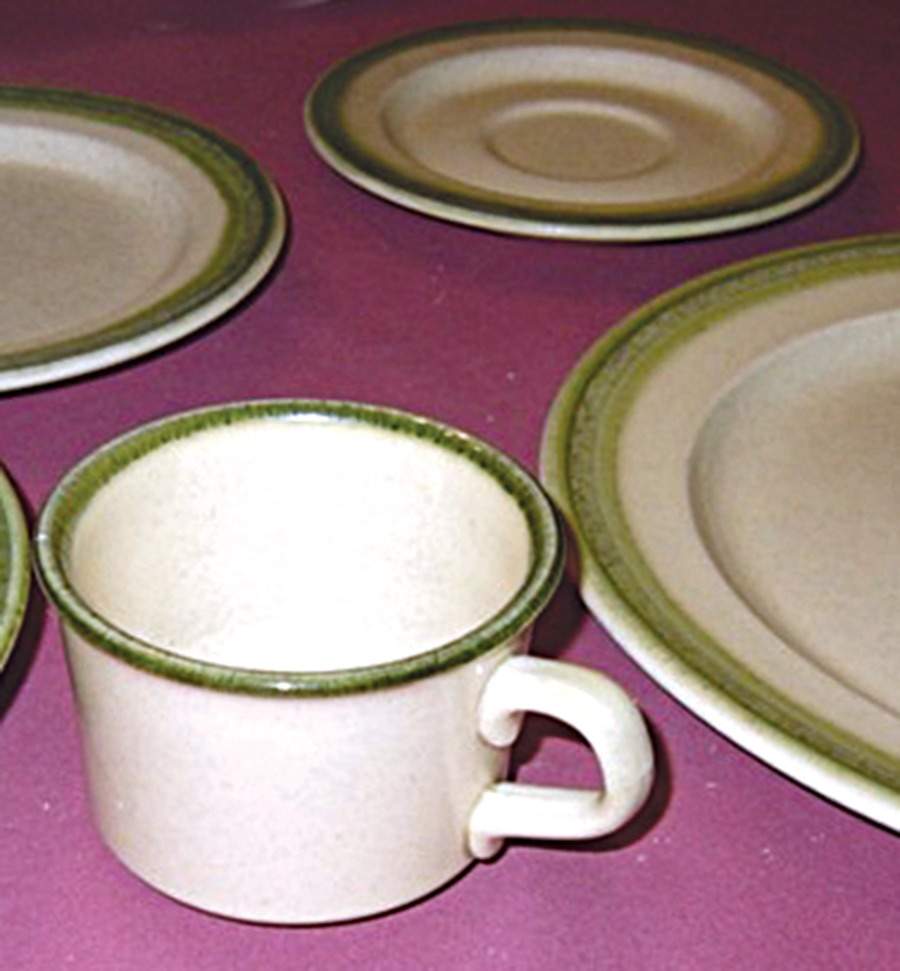 Sage Flat Cup & Saucer Set by Anchor Hocking-1