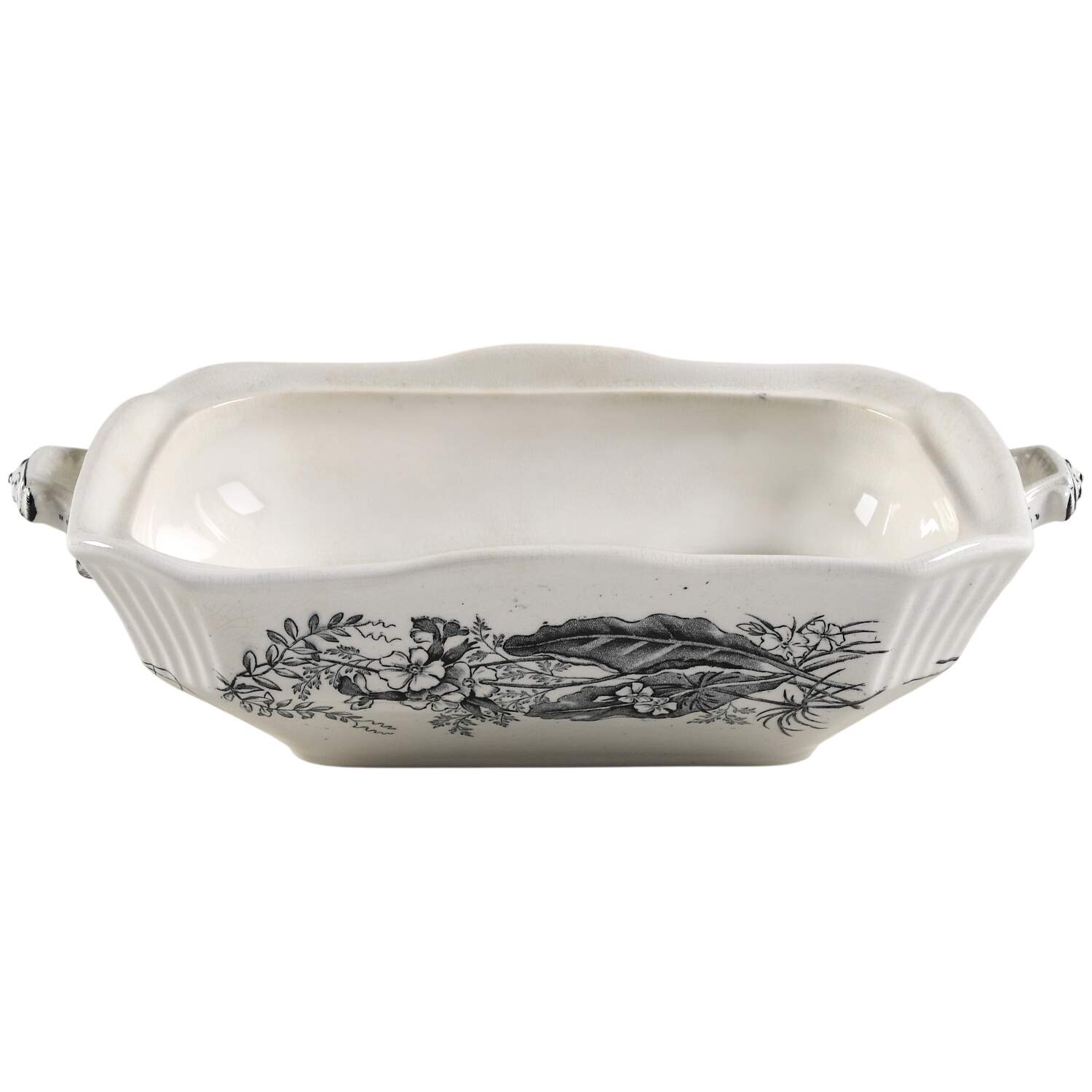 Victoria Gray Rectangular Vegetable Bowl No Lid by Ashworth Bros-1