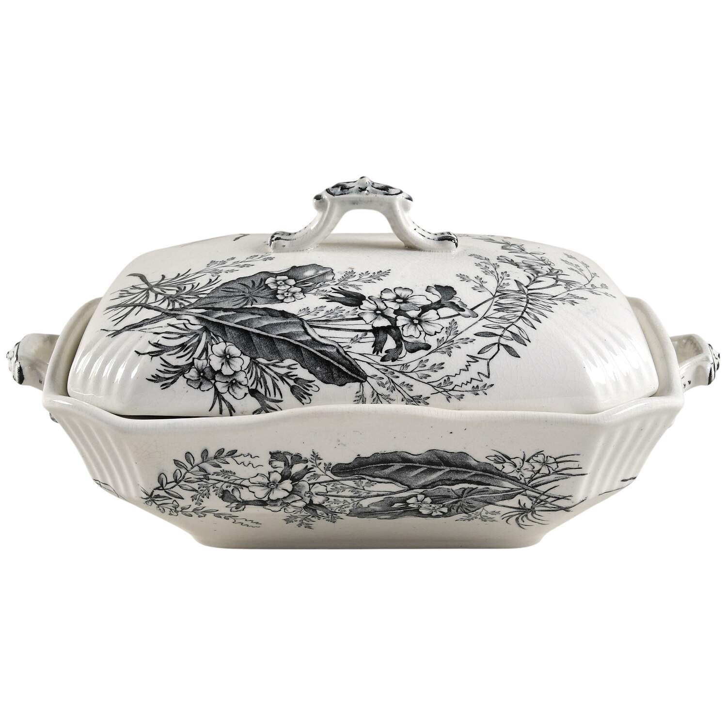 Victoria Gray Rectangular Covered Vegetable by Ashworth Bros-1