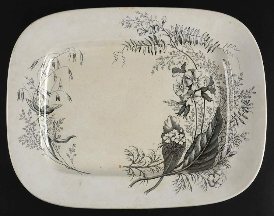 Victoria Gray 15" Oval Serving Platter by Ashworth Bros-1
